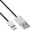 35832 - Câble InLine® USB 2.0, USB-C mâle vers A mâle, noir/aluminium, flexible, 2 m 35832 - Câble InLine® USB 2.0, USB-C mâle vers A mâle, noir/aluminium, flexible, 2 m