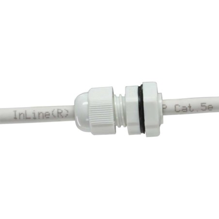 InLine® Kabeldurchführung PG 7 Nylon IP68 3,5-6mm, grau, 10 Stück