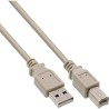 34510H - Câble InLine® USB 2.0, A vers B, beige, 1 m 34510H - Câble InLine® USB 2.0, A vers B, beige, 1 m
