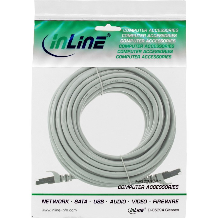 InLine? Patchkabel, F/UTP, Cat.5e, grau, 15m