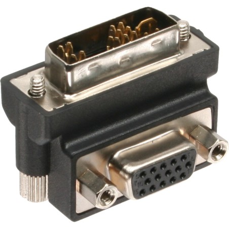 InLine® DVI-A Adapter gewinkelt, Analog 12+5 Stecker auf 15pol HD Buchse (VGA)