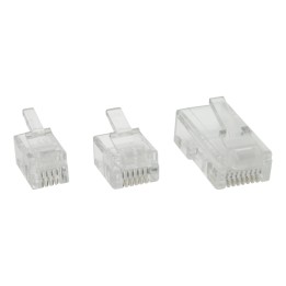 InLine? Modularstecker, 6P6C RJ12 zum Crimpen auf Flachkabel, 100er Pack