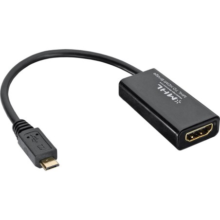 InLine® MHL Micro-USB zu HDMI Adapterkabel, für Smartphones mit MHL, 0,1m