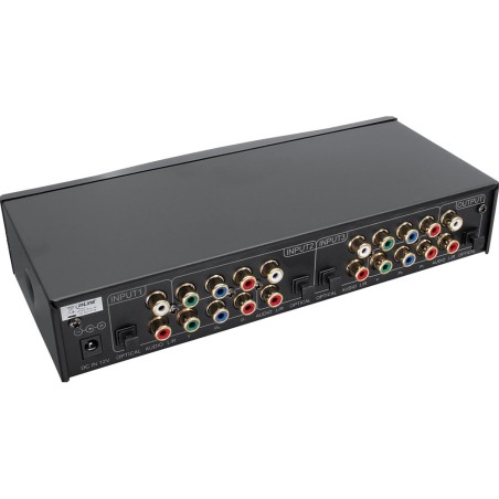 InLine® Audio RGB (YPbPr)-Video + Toslink Umschalter, elektronisch, 3-fach, mit Fernbedienung
