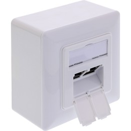 InLine? Cat.6A Netzwerkdose, 2x RJ45, AP/UP, geschirmt, wei?, 76842A