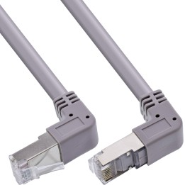InLine? Patchkabel oben/unten gewinkelt, S/FTP (PiMf), Cat.6, PVC, grau, 1,22m