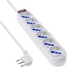 InLine® multiprise ITALIEN, 6x, avec interrupteur, 1,5m, blanc