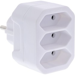 InLine? Steckdosenadapter, Schutzkontakt Stecker an 3x Eurobuchse, wei?