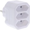 InLine® adaptateur de prise, prise de courant avec contact de protection à 3x prise femelle Euro, blanc