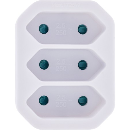 InLine® adaptateur de prise, prise de courant avec contact de protection à 3x prise femelle Euro, blanc