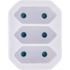 InLine? Steckdosenadapter, Schutzkontakt Stecker an 3x Eurobuchse, wei?