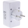 InLine® adaptateur de prise, prise avec contact de protection à 2x Euro 1x SK, blanc