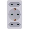 InLine® adaptateur de prise, prise avec contact de protection à 2x Euro 1x SK, blanc