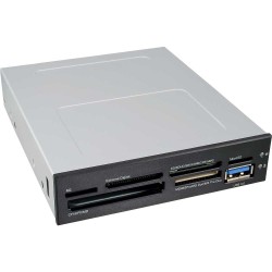 InLine® Card Reader für den Floppy Schacht, USB 3.0, 1x USB 3.0 Buchse, schwarz