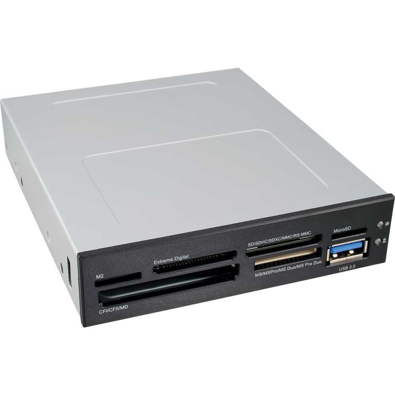 Lecteur de carte InLine® pour la baie de disquette, USB 3.0, 1x