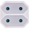 InLine® adaptateur de prise, prise de courant avec contact de protection à 2x prise femelle Euro, blanc