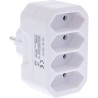 InLine® adaptateur de prise, prise de courant avec contact de protection à 4x prise femelle Euro, blanc