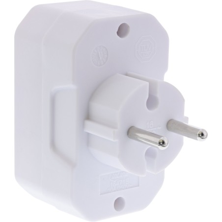 InLine® adaptateur de prise, prise de courant avec contact de protection à 4x prise femelle Euro, blanc