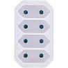 InLine® adaptateur de prise, prise de courant avec contact de protection à 4x prise femelle Euro, blanc