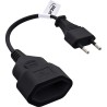 InLine® rallonge Euro, prise Euro à prise Euro, noir, 0,2m