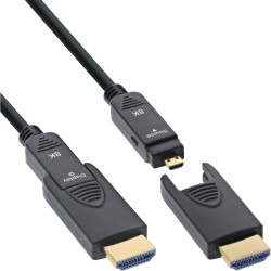 InLine® Câble HDMI AOC, Ultra High Speed HDMI, 8K4K, prise détachable, 30m