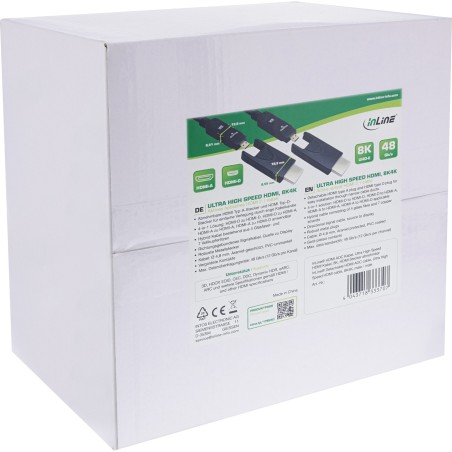 InLine® Câble HDMI AOC, Ultra High Speed HDMI, 8K4K, prise détachable, 80m