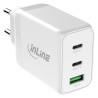 InLine? USB PD Netzteil, GaN Ladeger?t, 3-Port, Dual USB-CUSB-A, 65W, wei?