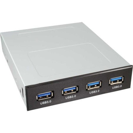 InLine® Frontpanel für den Floppy Schacht, 4x USB 3.0, schwarz