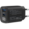 InLine® USB PD bloc d'alimentation, GaN chargeur, 2 ports, USB-C USB-A, 30W, avec écran