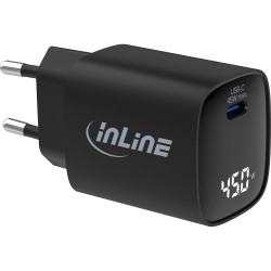 InLine® USB PD bloc d'alimentation, GaN chargeur, 1-port, USB-C, 45W, avec écran