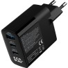 InLine? USB PD Netzteil, GaN Ladeger?t, 3-Port, USB-C  USB-A, 65W, mit Display