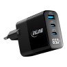 InLine® USB PD bloc d'alimentation, GaN chargeur, 3 ports, USB-C USB-A, 65W, avec écran