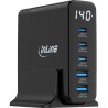 InLine® USB PD bloc d'alimentation, GaN chargeur, 5 ports, USB-C USB-A, 140W, avec écran