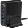 InLine® USB PD bloc d'alimentation, GaN chargeur, 5 ports, USB-C USB-A, 140W, avec écran