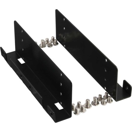 InLine® HDD/SSD Einbauschienen, 4x 6,35cm (2,5") zu 8,89cm (3,5"), nur Rahmen und Schrauben, schwarz
