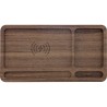 InLine® WoodCharge - Organiseur avec surface de chargement Qi intégrée en bois de noyer