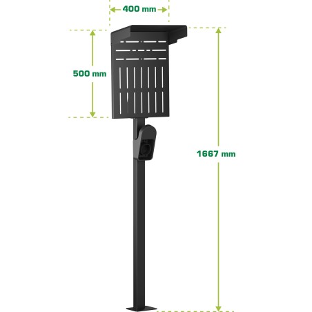 InLine? Universal Wallbox-Standfu? XL mit EV-Ladekabel Halterung, schwarz