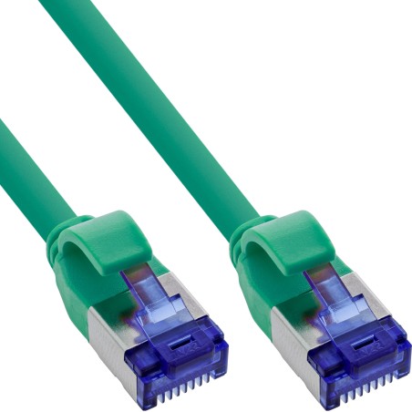 InLine? Patchkabel Slim, Cat.6A, S/FTP, TPE (LSZH) flexibel, PoE, gr?n, 10m