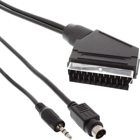 Câble adaptateur Scart, InLine®, Scart mâle à S-VHS mâle et 3,5mm jacks mâle Stéréo, 5m