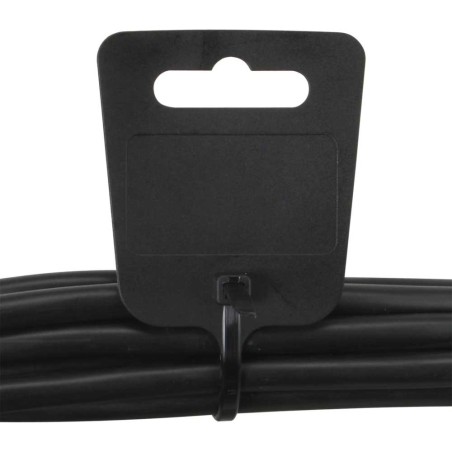 InLine® Kabelbinder mit Markierfeld und Eurolochung, Länge 200mm, Breite 5mm, schwarz, 100 Stück