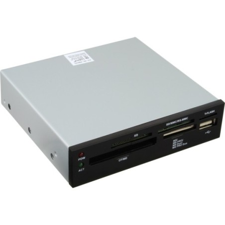 InLine® Card Reader, USB 2.0, all in 1, für 8,89cm (3,5"), mit 3 Blenden