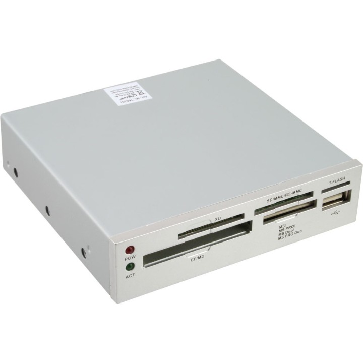 InLine® Card Reader, USB 2.0, all in 1, für 8,89cm (3,5"), mit 3 Blenden