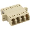 InLine® LWL Kupplung, Quad LC/LC, multimode, beige, Keramik-Hülse, zum Einbau