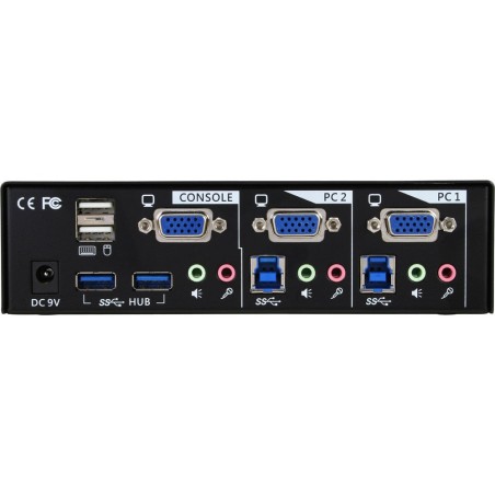 InLine® KVM Desktop Switch, 2-fach, VGA, USB 3.0 Hub, mit Audio