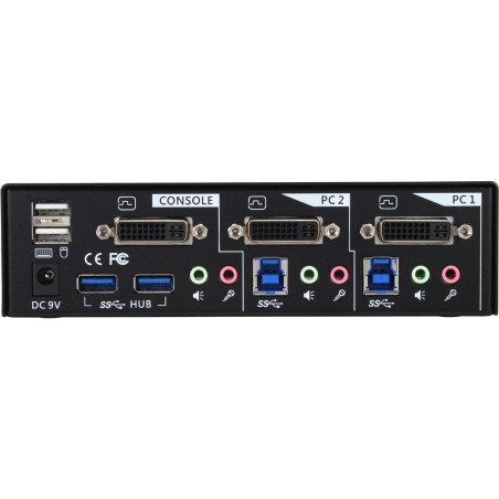 InLine® KVM Desktop Switch, 2-fach, DVI-I, USB 3.0 Hub, mit Audio