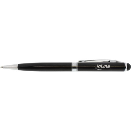 InLine® Stylus, Stift für Touchscreens + Kugelschreiber, Metall, schwarz