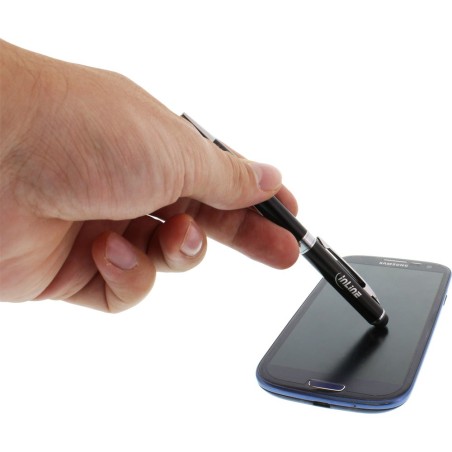 InLine® Stylus, Stift für Touchscreens + Kugelschreiber, Metall, schwarz