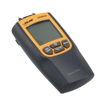 InLine® Feuchtigkeits-Messgerät, Hygrometer, Holzfeuchtemesser
