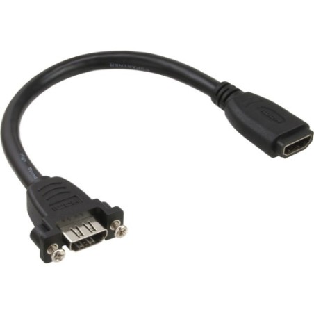 InLine® HDMI Adapterkabel zum Einbau, HDMI A Buchse/Buchse, 0,2m