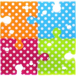 InLine® Kabelbinder Puzzle, für Headsetkabel etc., 4er Pack, bunt